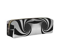 DNBCLEZK Abstract Circle Swirl Cute Leather Pencil Case,Premium Smooth Zipper Durable Metal Puller,Full-Print Designer Stationery Organizer for School Office
