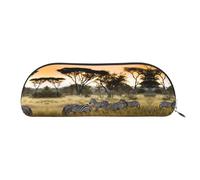 DNBCLEZK Africa Grassland Zebra Leather Pencil Case for Girls Boys,Print Cute Personalised Pencil Case Stationery Storage Bags