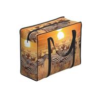 DNBCLEZK Africa Sunset Zebra Large Tote Shopping Bag With Artistic Print,Water-Resistant Oxford-Fabric,Heavy Duty Carry Handles (28cm)