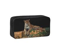DNBCLEZK African Leopard On Rock Simple Large-Capacity Pencil Case with Full Print,600d Oxford-Fabric,Durable Sturdy,Smooth Zipper, Pen Holder for School Office Travel