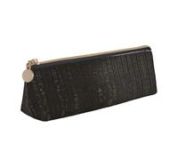 DNBCLEZK Ancient Egyptian Hieroglyph Cute Leather Triangular Pencil Case,Premium Smooth Zipper Durable Metal Puller,Full-Print Designer Stationery Organizer for School Office