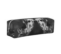 DNBCLEZK Animal Giraffe Kiss Cute Leather Pencil Case,Premium Smooth Zipper Durable Metal Puller,Full-Print Designer Stationery Organizer for School Office