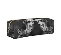 DNBCLEZK Animal Giraffe Kiss Cute Leather Pencil Case,Premium Smooth Zipper Durable Metal Puller,Full-Print Designer Stationery Organizer for School Office