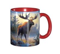 DNBCLEZK Animal Northern Deer Double Color Full Wrap Design Ceramic Mug,Coffee Cup with Smooth Gloss Finish, Heat-Resistant Safe, Ideal for Home, Office