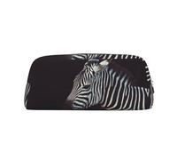 DNBCLEZK Animal Zebra Customizable Leather Zipper Pencil Case, Full-Print Design School and Office Stationery Holder (Personalized Pattern)