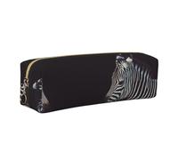 DNBCLEZK Animal Zebra Cute Leather Pencil Case,Premium Smooth Zipper Durable Metal Puller,Full-Print Designer Stationery Organizer for School Office