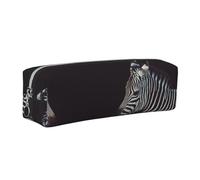DNBCLEZK Animal Zebra Cute Leather Pencil Case,Premium Smooth Zipper Durable Metal Puller,Full-Print Designer Stationery Organizer for School Office