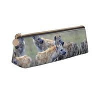 DNBCLEZK Animals Spot Dog Cute Leather Triangular Pencil Case,Premium Smooth Zipper Durable Metal Puller,Full-Print Designer Stationery Organizer for School Office