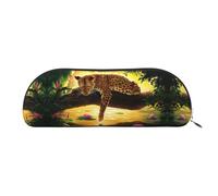 DNBCLEZK Animals Tiger Leather Pencil Case for Girls Boys,Print Cute Personalised Pencil Case Stationery Storage Bags