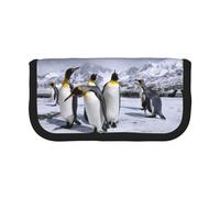 DNBCLEZK Arctic Animals Penguins Large Cute Canvas Pencil Case for Girls Boys,Print Personalised Pencil Case Stationery Storage Bags