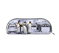 DNBCLEZK Arctic Animals Penguins Leather Pencil Case for Girls Boys,Print Cute Personalised Pencil Case Stationery Storage Bags