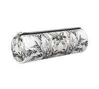 DNBCLEZK Bamboo Tree Image Chinese Calligraphy Cute Round Leather Pencil Case,Premium Smooth Zipper Durable Metal Puller,Full-Print Designer Stationery Organizer for School Office