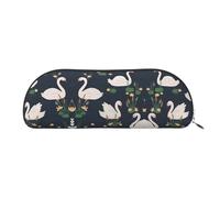 DNBCLEZK Beautiful White Swans On The Lake Leather Pencil Case for Girls Boys,Print Cute Personalised Pencil Case Stationery Storage Bags