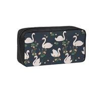 DNBCLEZK Beautiful White Swans On The Lake Simple Large-Capacity Pencil Case with Full Print,600d Oxford-Fabric,Durable Sturdy,Smooth Zipper, Pen Holder for School Office Travel