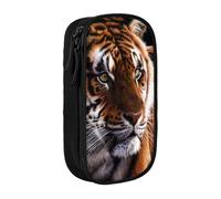 DNBCLEZK Bengal Tiger Double Layer Large Capacity Pencil Case,Print Polyester Oxford-Cloth Stationery Pouch with Multi Slots, Multi-Compartment Storage Bag