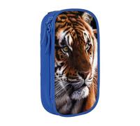 DNBCLEZK Bengal Tiger Double Layer Large Capacity Pencil Case,Print Polyester Oxford-Cloth Stationery Pouch with Multi Slots, Multi-Compartment Storage Bag