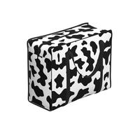 DNBCLEZK Black And White Cow Print Large Tote Shopping Bag With Artistic Print,Water-Resistant Oxford-Fabric,Heavy Duty Carry Handles (28cm)