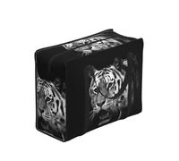 DNBCLEZK Black And White Tiger Large Tote Shopping Bag With Artistic Print,Water-Resistant Oxford-Fabric,Heavy Duty Carry Handles (28cm)