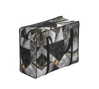 DNBCLEZK Black Marble Texture Gold Large Tote Shopping Bag With Artistic Print,Water-Resistant Oxford-Fabric,Heavy Duty Carry Handles (28cm)