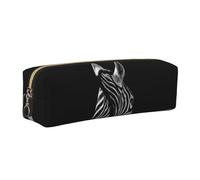 DNBCLEZK Black & White Zebra Cute Leather Pencil Case,Premium Smooth Zipper Durable Metal Puller,Full-Print Designer Stationery Organizer for School Office