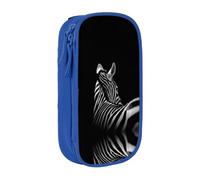 DNBCLEZK Black & White Zebra Double Layer Large Capacity Pencil Case,Print Polyester Oxford-Cloth Stationery Pouch with Multi Slots, Multi-Compartment Storage Bag
