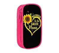 DNBCLEZK Blessed to Be Called Sunflower Double Layer Large Capacity Pencil Case,Print Polyester Oxford-Cloth Stationery Pouch with Multi Slots, Multi-Compartment Storage Bag