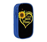DNBCLEZK Blessed to Be Called Sunflower Double Layer Large Capacity Pencil Case,Print Polyester Oxford-Cloth Stationery Pouch with Multi Slots, Multi-Compartment Storage Bag