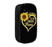 DNBCLEZK Blessed to Be Called Sunflower Double Layer Large Capacity Pencil Case,Print Polyester Oxford-Cloth Stationery Pouch with Multi Slots, Multi-Compartment Storage Bag