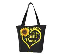 DNBCLEZK Blessed To Be Called Sunflower Women'S Printed Tote Bag, Large Capacity Shoulder Handbag, Polyester Fabric With Foam Padding,Inner Security Pocket