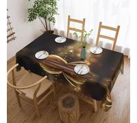 DNBCLEZK Book Under The Light Square Tablecloth 54x72 Inch Waterproof Polyester Table Cloth With Lace Edge,Wrinkle Resistant Washable Fabric For Dining Table