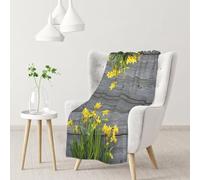 DNBCLEZK Bouquet Of Daffodils Throw Flannel Blanket Sofa Blanket Bed Blanket,Personalised Print Soft Blanket 102x76cm