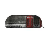 DNBCLEZK British Phone Booth Leather Pencil Case for Girls Boys,Print Cute Personalised Pencil Case Stationery Storage Bags