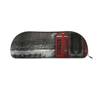 DNBCLEZK British Phone Booth Leather Pencil Case for Girls Boys,Print Cute Personalised Pencil Case Stationery Storage Bags