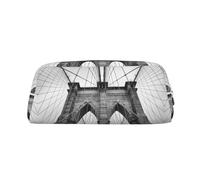 DNBCLEZK Brooklyn Bridge Customizable Leather Zipper Pencil Case, Full-Print Design School and Office Stationery Holder (Personalized Pattern)