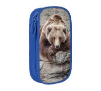 DNBCLEZK Brown Bears Double Layer Large Capacity Pencil Case,Print Polyester Oxford-Cloth Stationery Pouch with Multi Slots, Multi-Compartment Storage Bag