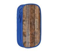 DNBCLEZK Brown Wooden Double Layer Large Capacity Pencil Case,Print Polyester Oxford-Cloth Stationery Pouch with Multi Slots, Multi-Compartment Storage Bag