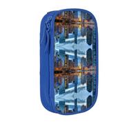 DNBCLEZK Chicago Illinois USA Double Layer Large Capacity Pencil Case,Print Polyester Oxford-Cloth Stationery Pouch with Multi Slots, Multi-Compartment Storage Bag