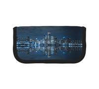DNBCLEZK Chicago Reflected Large Cute Canvas Pencil Case for Girls Boys,Print Personalised Pencil Case Stationery Storage Bags