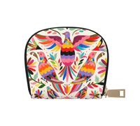 DNBCLEZK Colorful Pigeon Pu Leather Semicircle Card Holder Wallet, Compact Zipper Card Case with 12 Card Slots 2 Main Compartments,Water-Resistant Small Purse