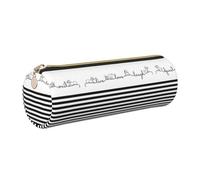 DNBCLEZK Cute Animal Farm Dog Cute Round Leather Pencil Case,Premium Smooth Zipper Durable Metal Puller,Full-Print Designer Stationery Organizer for School Office