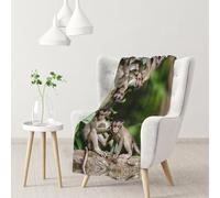 DNBCLEZK Cute Little Monkeys Throw Flannel Blanket Sofa Blanket Bed Blanket,Personalised Print Soft Blanket 102x76cm