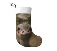 DNBCLEZK Cute Ostrich Christmas Decoration Stocking Personalised Large Santa Stocking, Print Polyester Xmas Stockings Ornaments