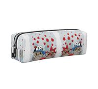 DNBCLEZK Cute Owl Cute Leather Pencil Case,Premium Smooth Zipper Durable Metal Puller,Full-Print Designer Stationery Organizer for School Office