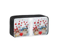 DNBCLEZK Cute Owl Simple Large-Capacity Pencil Case with Full Print,600d Oxford-Fabric,Durable Sturdy,Smooth Zipper, Pen Holder for School Office Travel