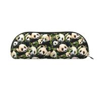 DNBCLEZK Cute Panda Leather Pencil Case for Girls Boys,Print Cute Personalised Pencil Case Stationery Storage Bags