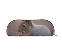 DNBCLEZK Cute Squirrel Leather Pencil Case for Girls Boys,Print Cute Personalised Pencil Case Stationery Storage Bags