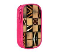 DNBCLEZK Denim Patchwork Double Layer Large Capacity Pencil Case,Print Polyester Oxford-Cloth Stationery Pouch with Multi Slots, Multi-Compartment Storage Bag