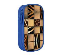 DNBCLEZK Denim Patchwork Double Layer Large Capacity Pencil Case,Print Polyester Oxford-Cloth Stationery Pouch with Multi Slots, Multi-Compartment Storage Bag