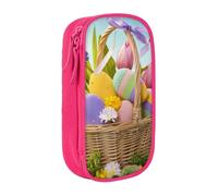 DNBCLEZK Eggs Double Layer Large Capacity Pencil Case,Print Polyester Oxford-Cloth Stationery Pouch with Multi Slots, Multi-Compartment Storage Bag