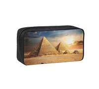DNBCLEZK Egyptian Pyramid in Desert Simple Large-Capacity Pencil Case with Full Print,600d Oxford-Fabric,Durable Sturdy,Smooth Zipper, Pen Holder for School Office Travel